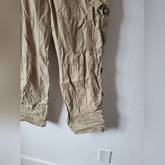 So Y2K Cargo Pants Tan Brown Utility Gorpcore 90s Baggy Grunge Outdoor Low Rise - Picture 4 of 9